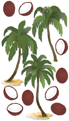 Jolee's Boutique Le Grande Dimensional Stickers - Coconut Palms, 12pcs