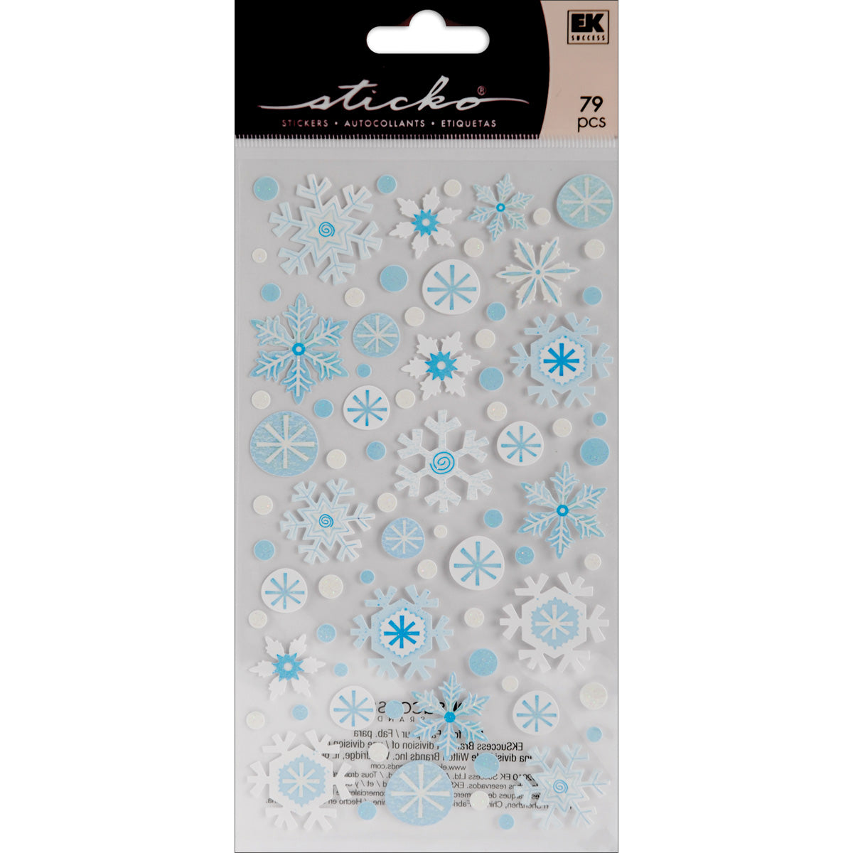 Sticko Winter Snowflakes Stickers with UV Accents, 79pcs