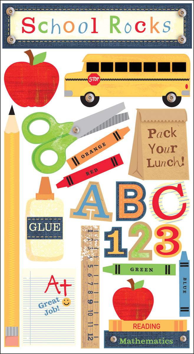 Sticko Stickers - School Rocks, 24pcs – American Crafts