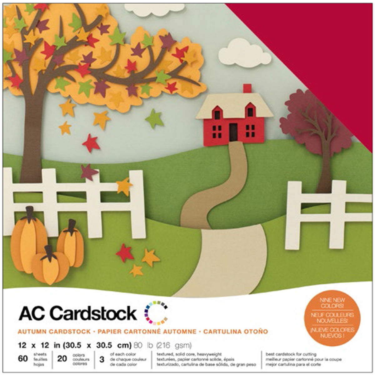 American Crafts Variety Cardstock Pack 12"X12" 60/Pkg-Autumn