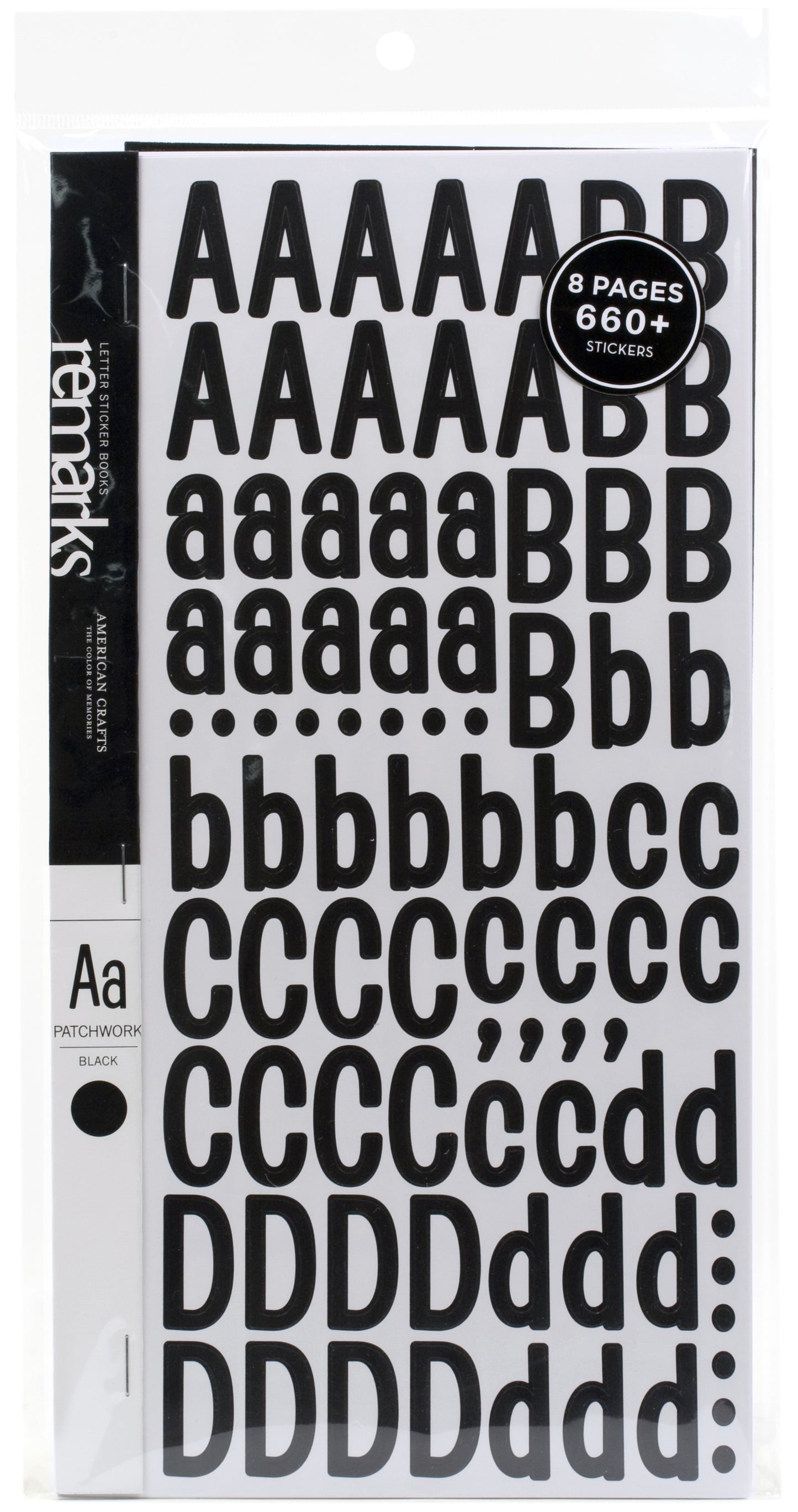 American Crafts - Remarks - Sticker Book - Patchwork - Black