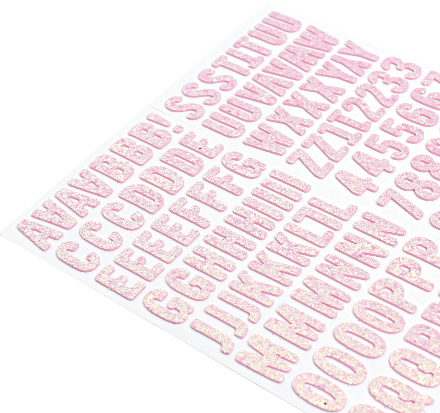 Tealightful Thickers Stickers 5.5"X11" 138/Pkg-Letter Alpha/Pink Glitter Foam