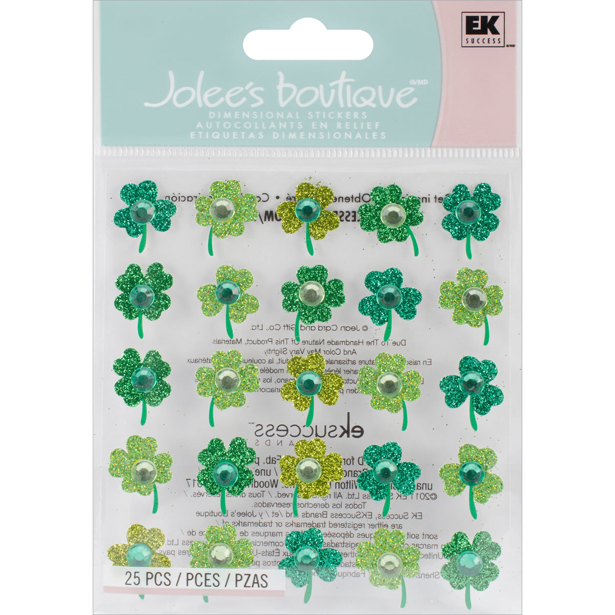 Jolee's Cabochon Dimensional Repeat Stickers-Clover Repeats