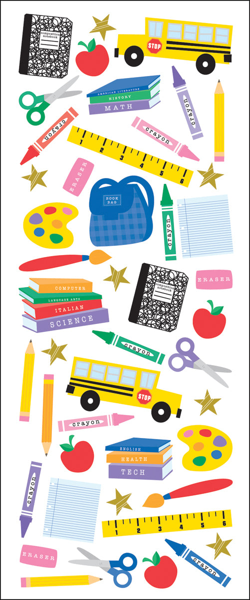 Sticko Dimensional Stickers-Time For School