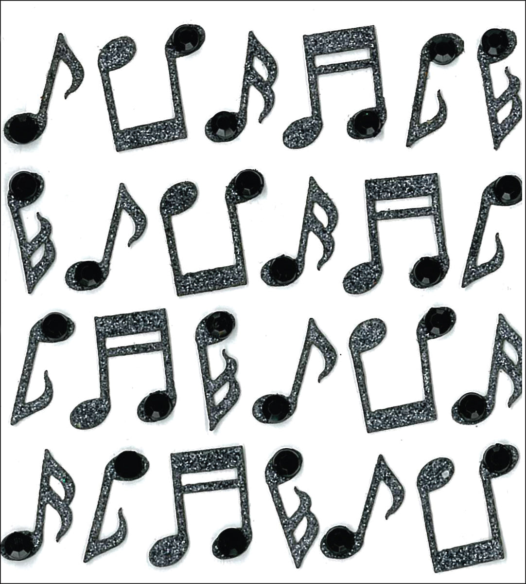 Jolee's Cabochon Dimensional Repeat Stickers-Music Notes