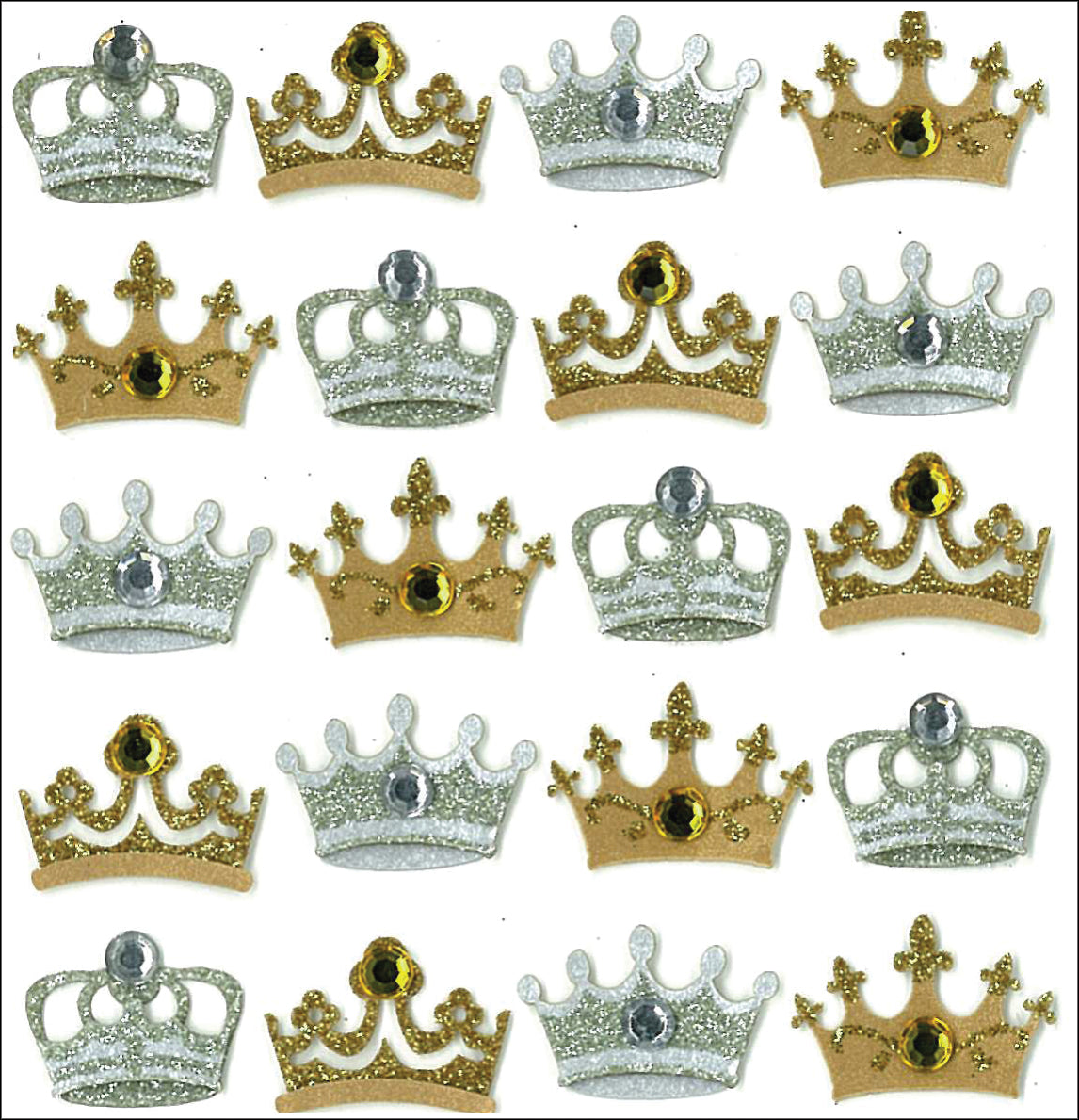 Jolee's Boutique Cabochon Dimensional Repeat Stickers - Crowns, 20pcs