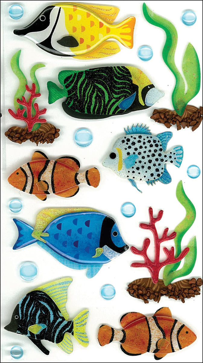 Jolee's Le Grande Dimensional Stickers-Large Tropical Fish