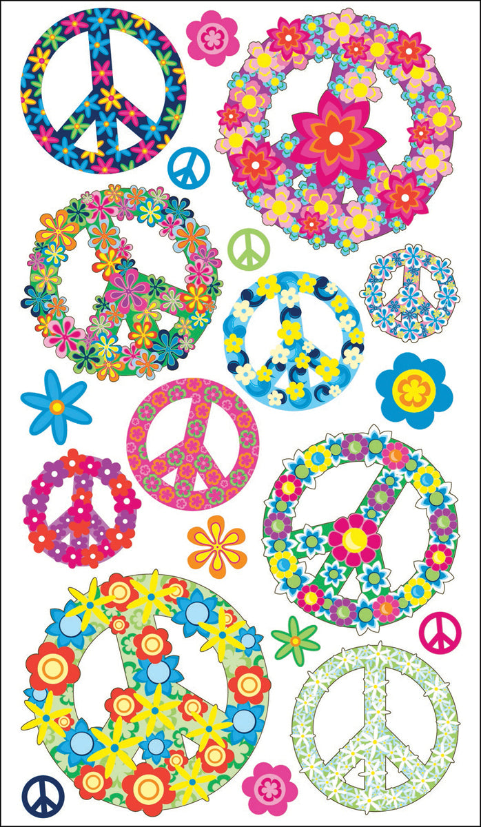 Sticko Stickers-Floral Peace Signs