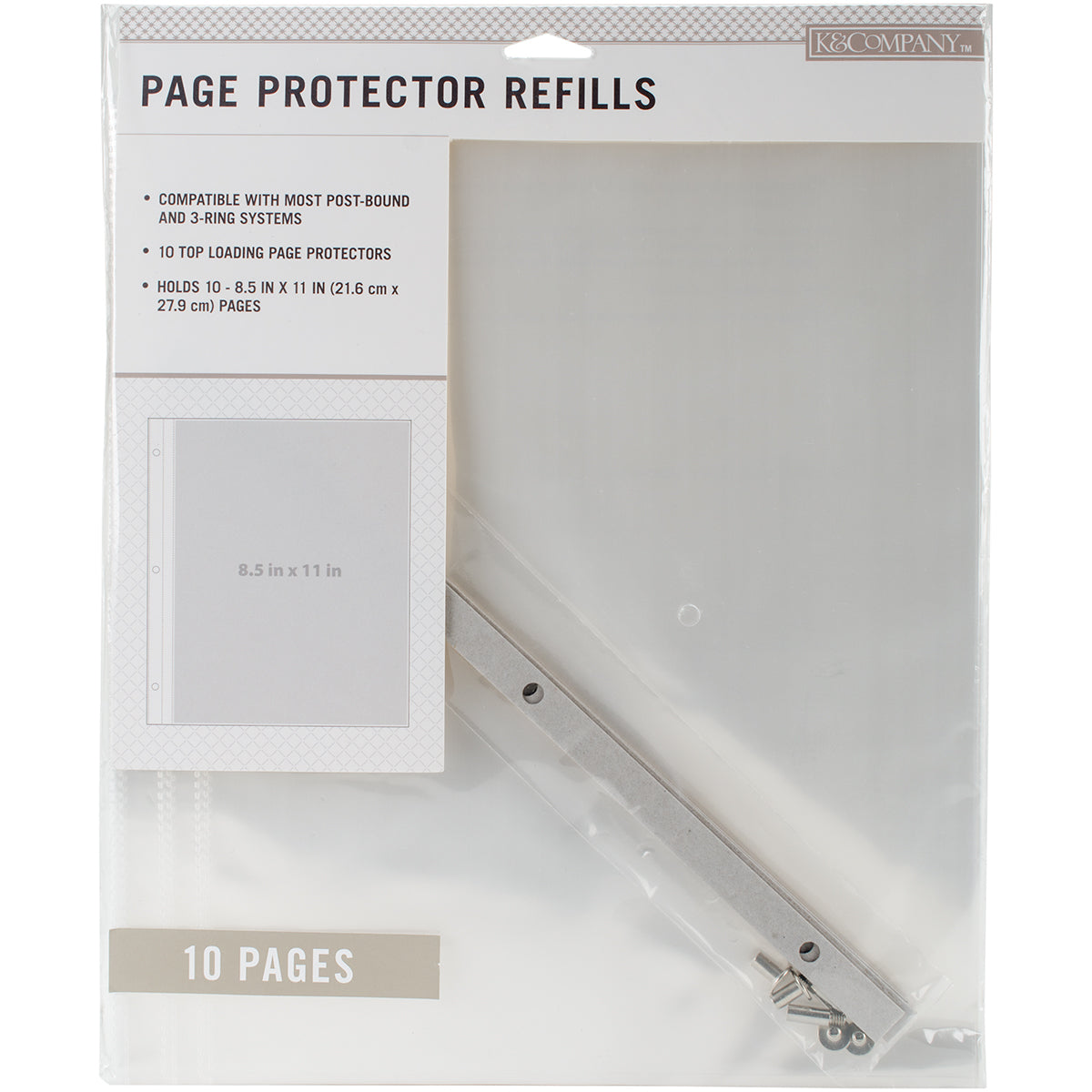 K&Company Page Protector Refills 8.5"X11" 10/Pkg