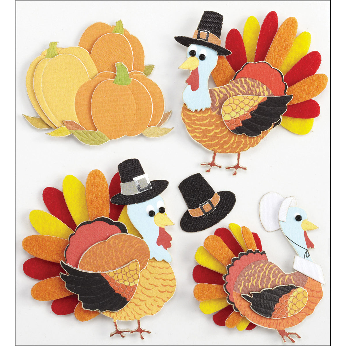 Jolee's Boutique Dimensional Stickers-Turkey Characters