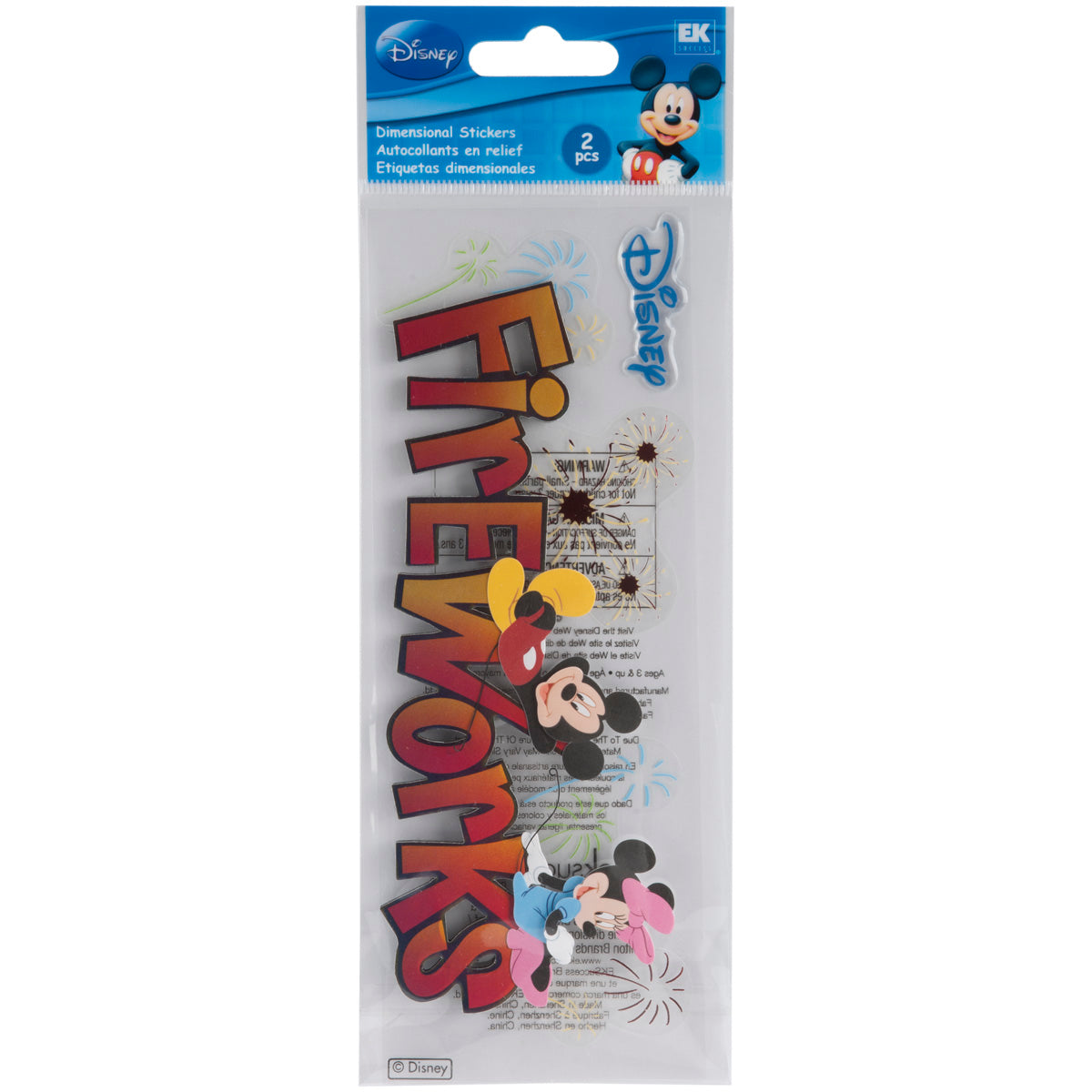 Disney Title Dimensional Stickers-Mickey - Fireworks