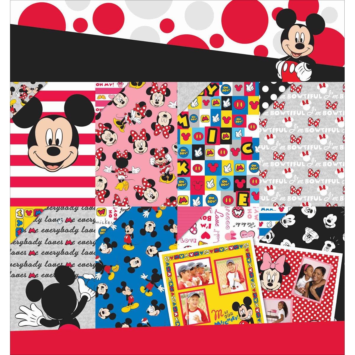 EK Disney Paper Pad 12"X12" 36/Pkg-Mickey & Friends 12 Designs/3ea