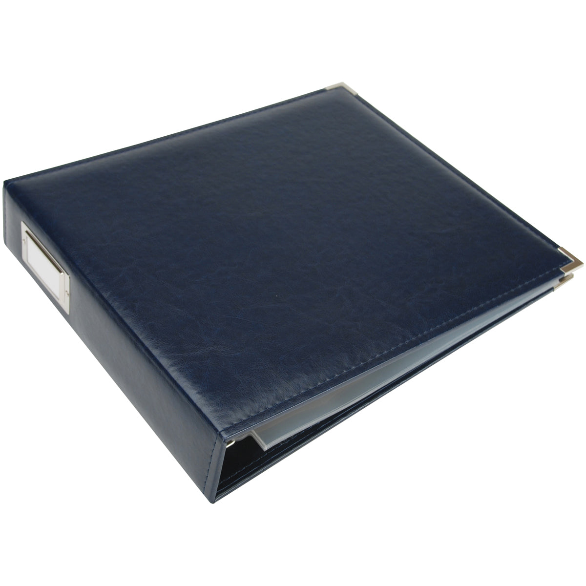 12x12 Leather Ring Album: Black - Pebbles In My Pocket