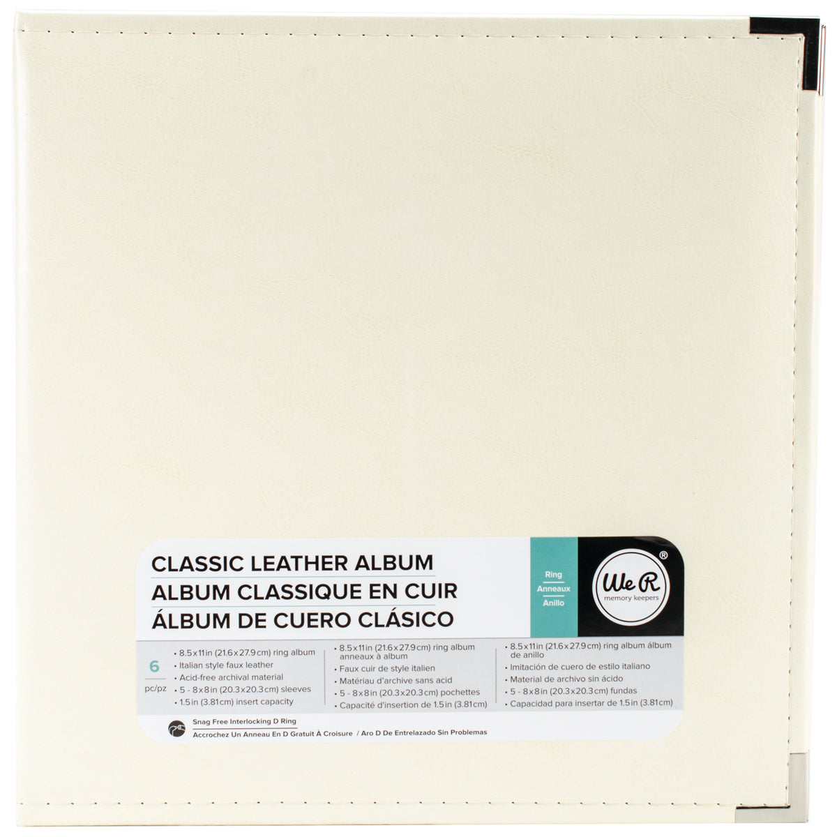 We R Classic Leather D-Ring Album 8.5"X11"