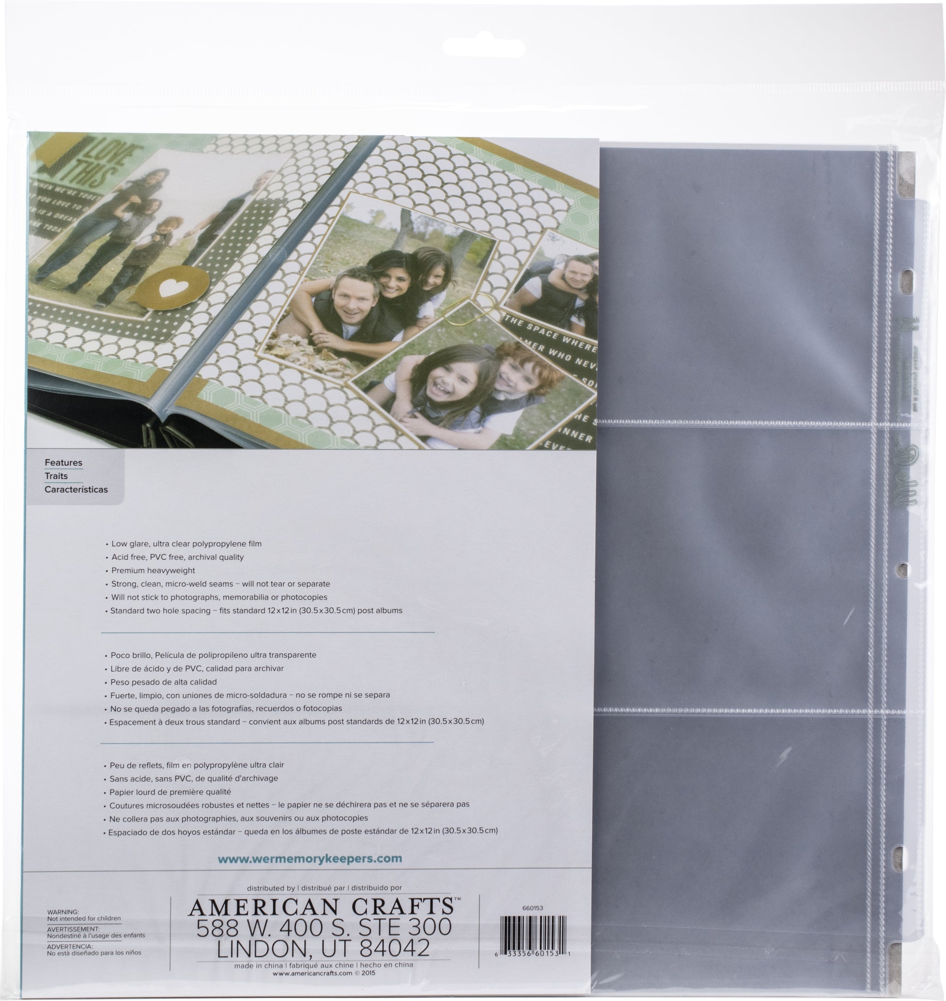 Post-Bound Scrapbook with Clear Sleeves - by Blue Sky Papers