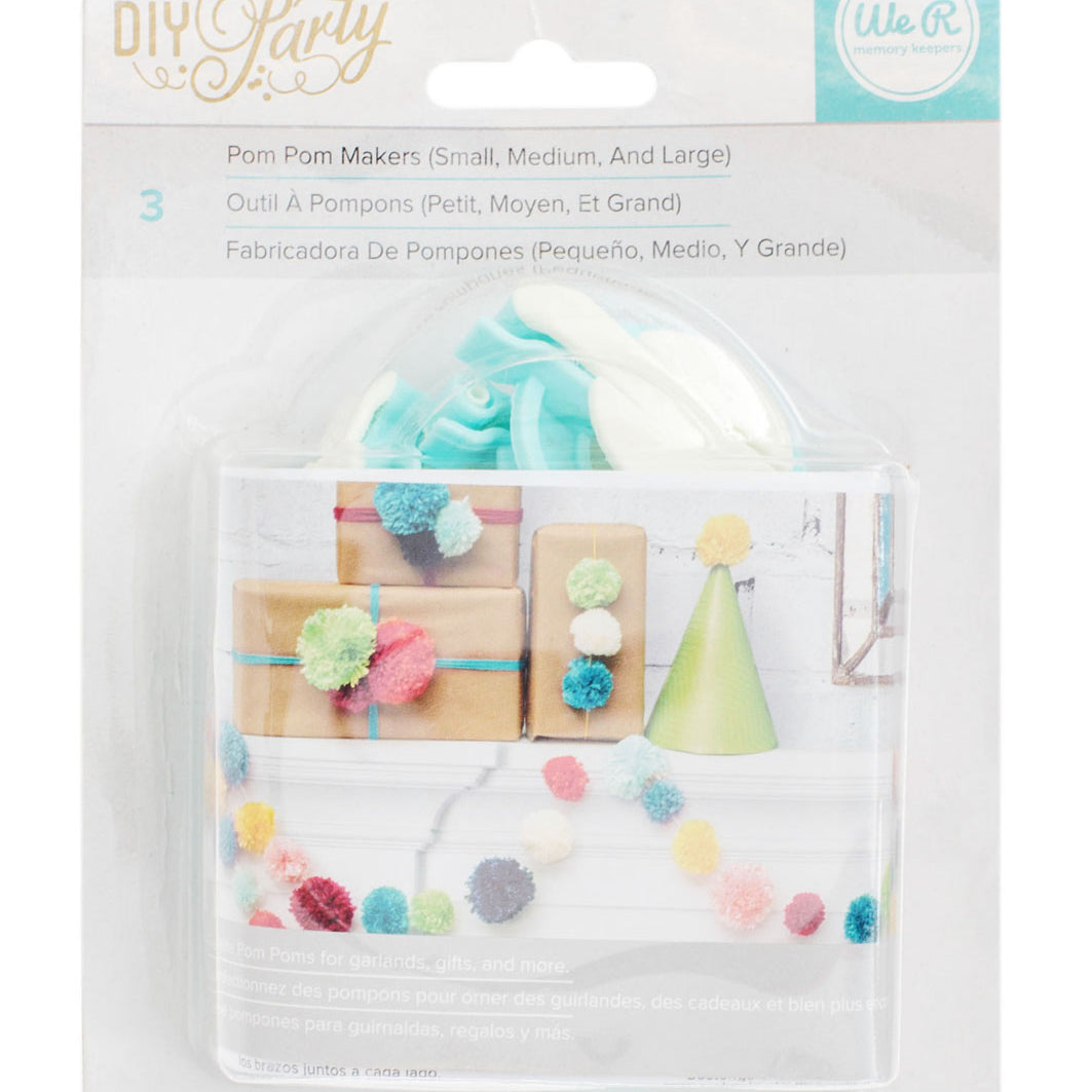 We R DIY Party Pom Pom Maker 3/Pkg-Small, Medium & Large