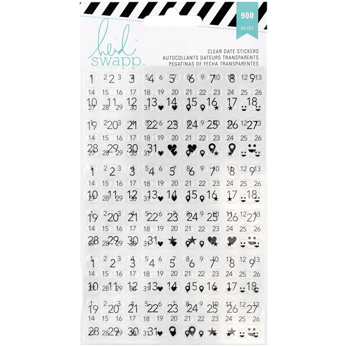 Heidi Swapp Memory Planner Clear Stickers-Date