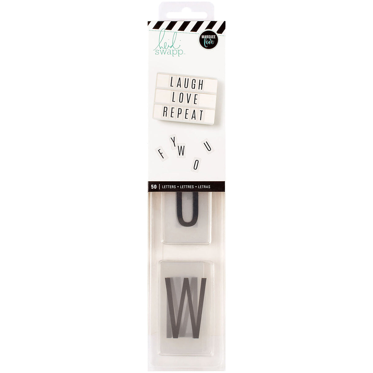 Heidi Swapp Lightbox Original Inserts 50/Pkg-Alphabet/Black On White