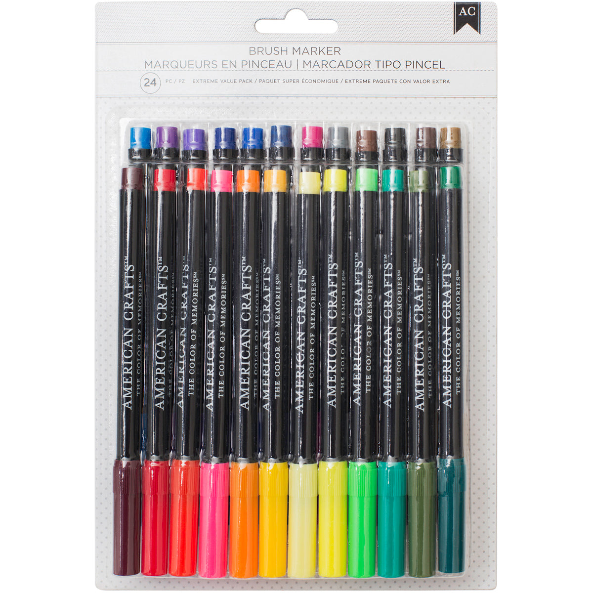 American Crafts Brush Markers 24/Pkg-Assorted