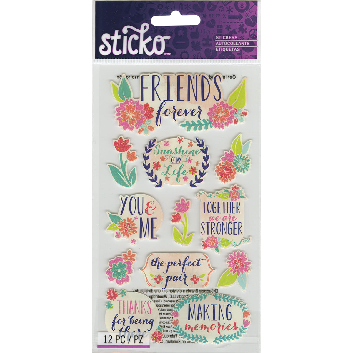 Sticko Stickers - Friends, 12pcs