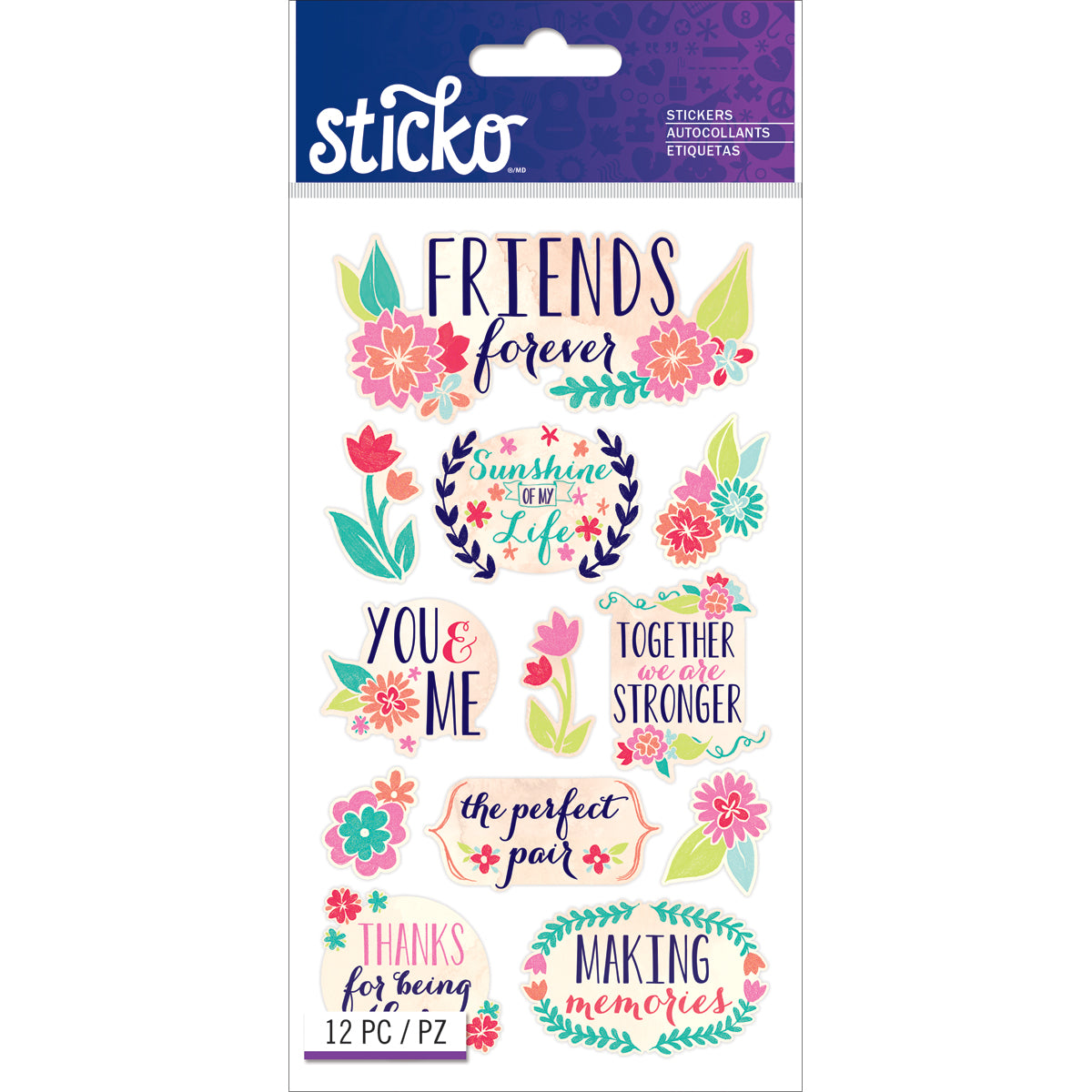 Sticko Stickers - Friends, 12pcs – American Crafts