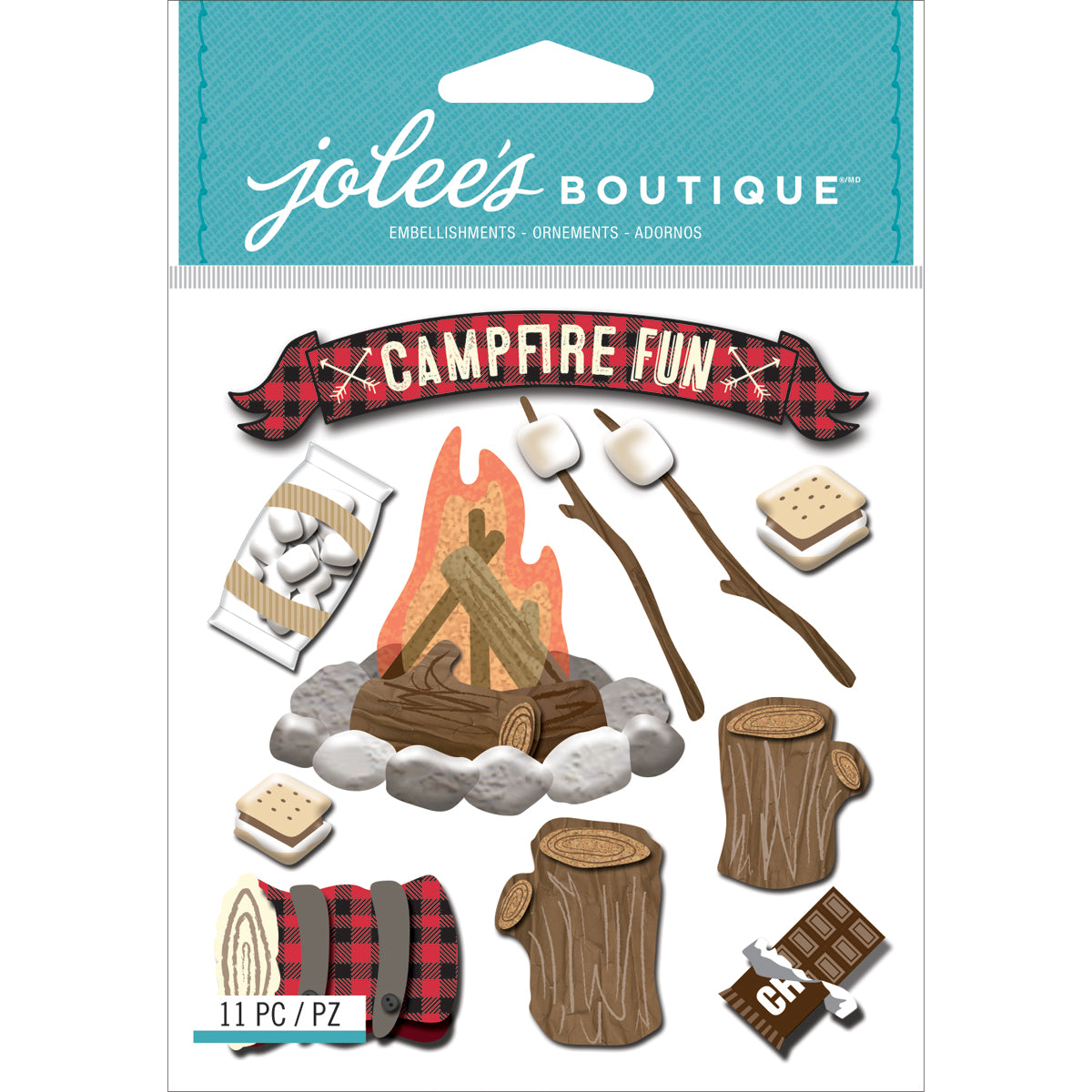 Jolee's Boutique Dimensional Stickers - Campfire, 11pcs