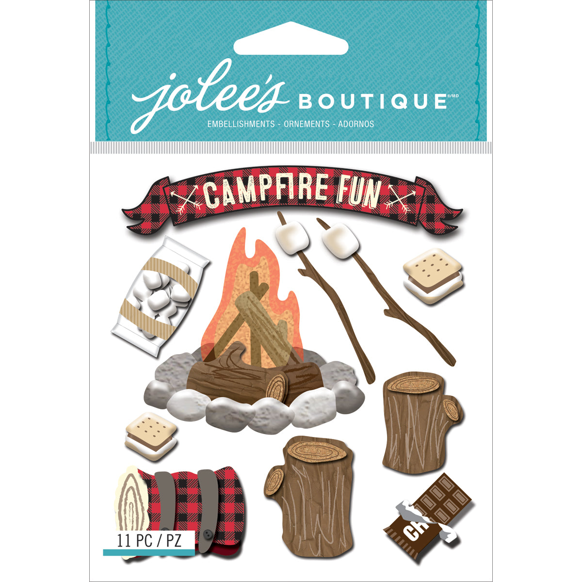 Jolee's Boutique Dimensional Stickers-Campfire