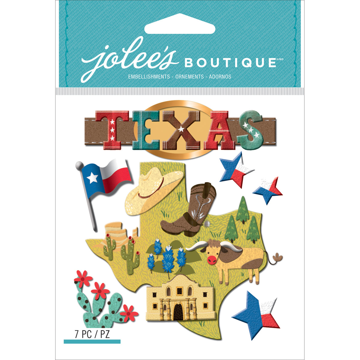 Jolee's Boutique Dimensional Stickers - Texas, 7pcs
