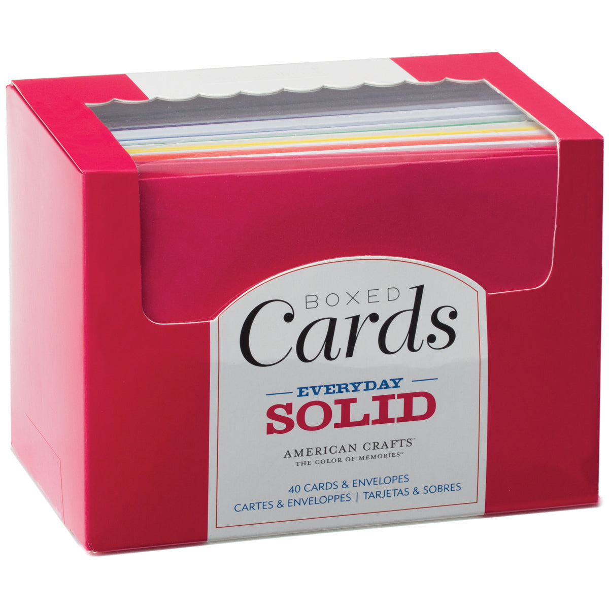American Crafts A2 Cards W/Envelopes (4.375"X5.75") 40/Box-Everyday Solid