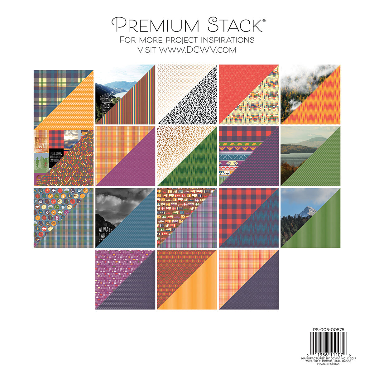 DCWV Double-Sided 12x12" Cardstock Stack - Adventurer, with Foil