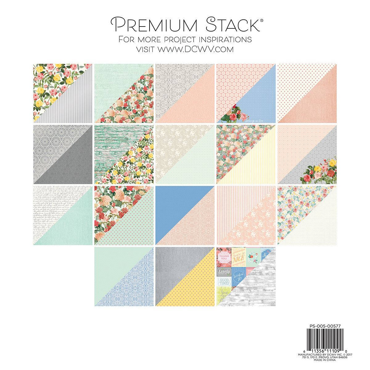 DCWV Double-Sided Cardstock Stack 12"X12" 36/Pkg-Country Floral, 18 Designs/2 Each