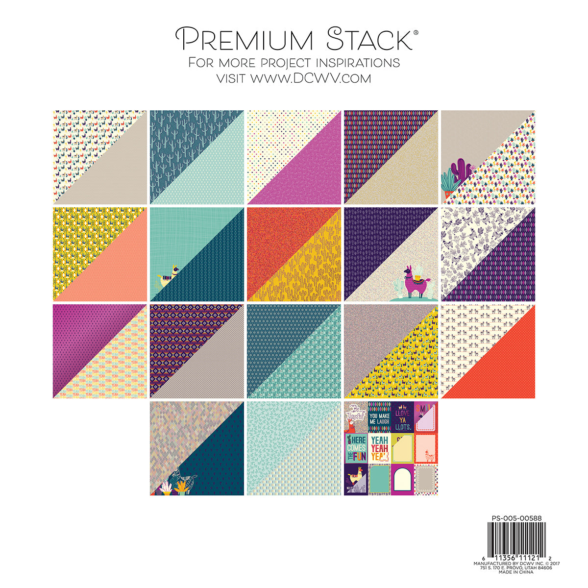 DCWV No Prob Llama 12x12" Cardstock Stack