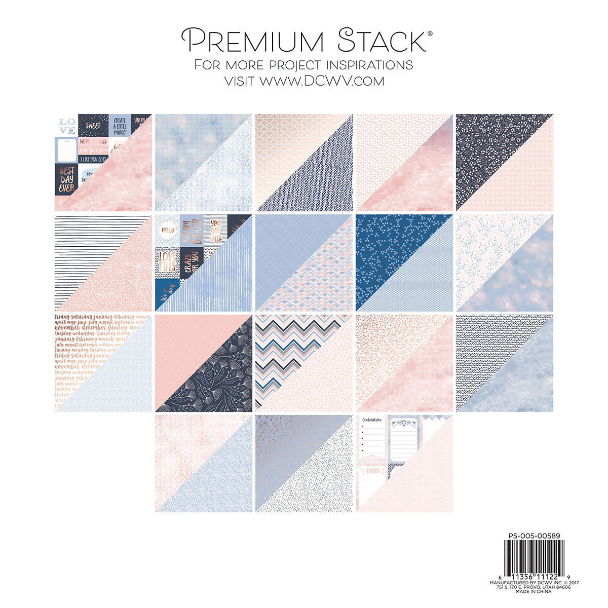 DCWV Double-Sided 12x12" Cardstock Stack - Peri & Peach