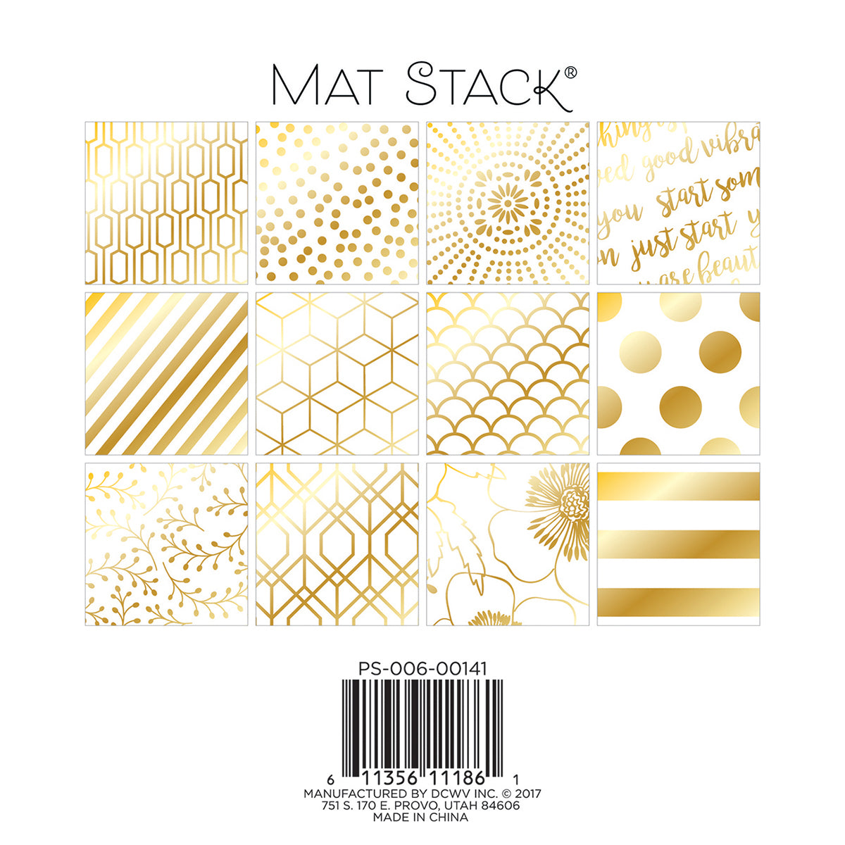 DCWV 6x6" Cardstock Stack - Gold Foil - White with Gold Foil