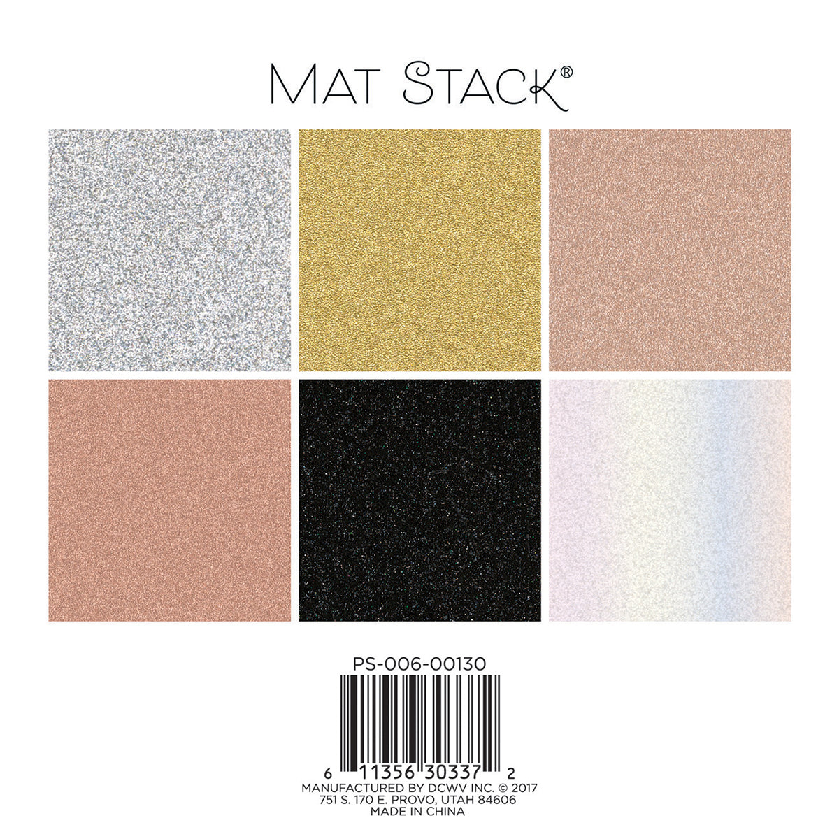 DCWV Glitzy Metallics 6x6" Cardstock Stack with Glitter and Foil