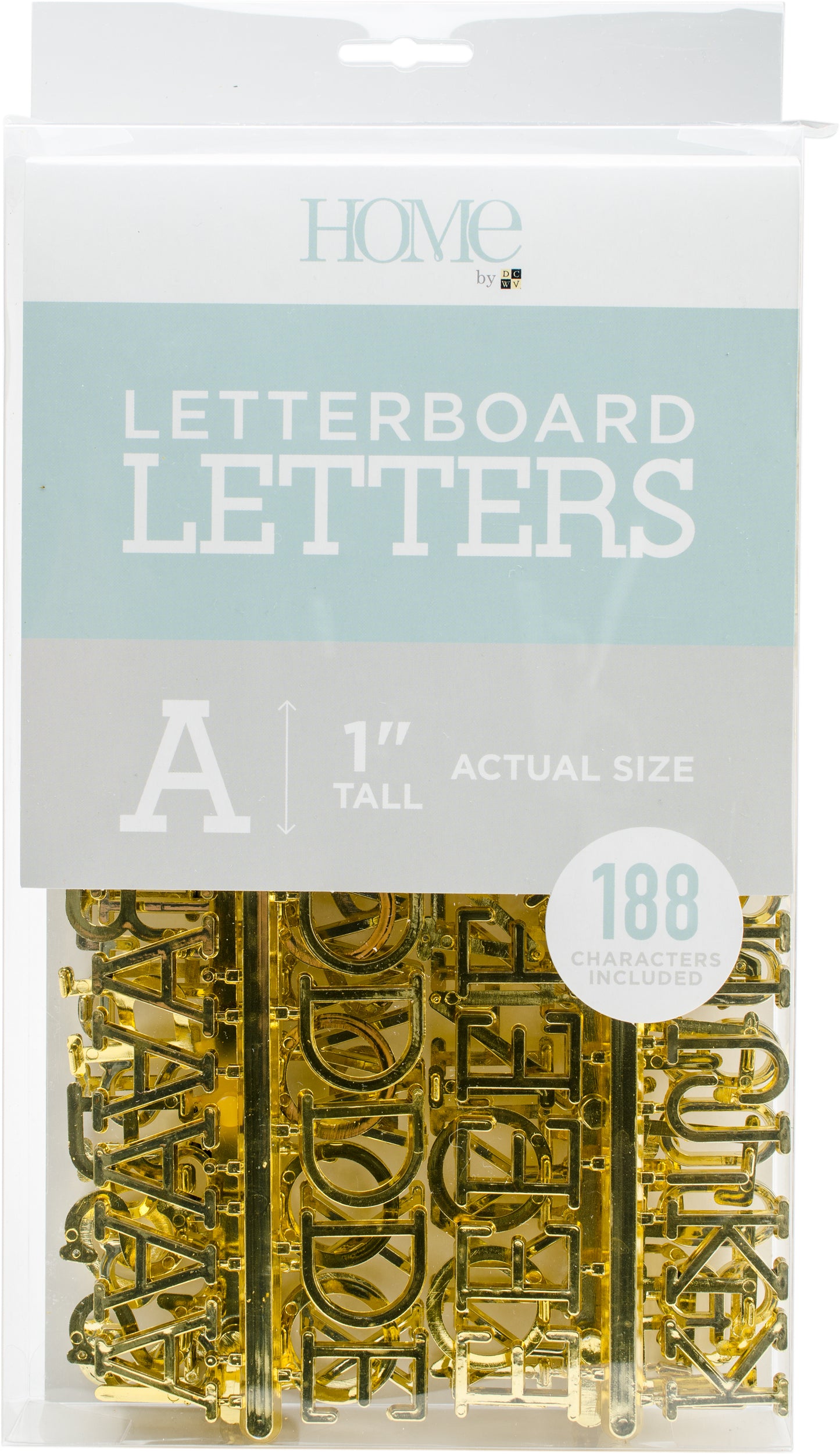 DCWV Letterboard Letters & Characters 1" 188/Pkg-Gold