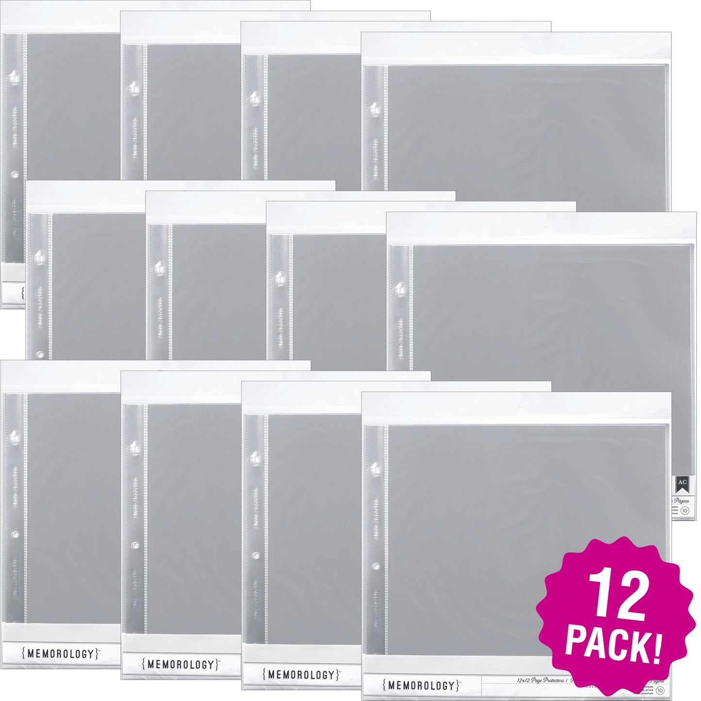 Multipack of 12 - American Crafts Page Protectors Top-Loading 12"X12" 10/Pkg-(1) 12"X12" Pocket