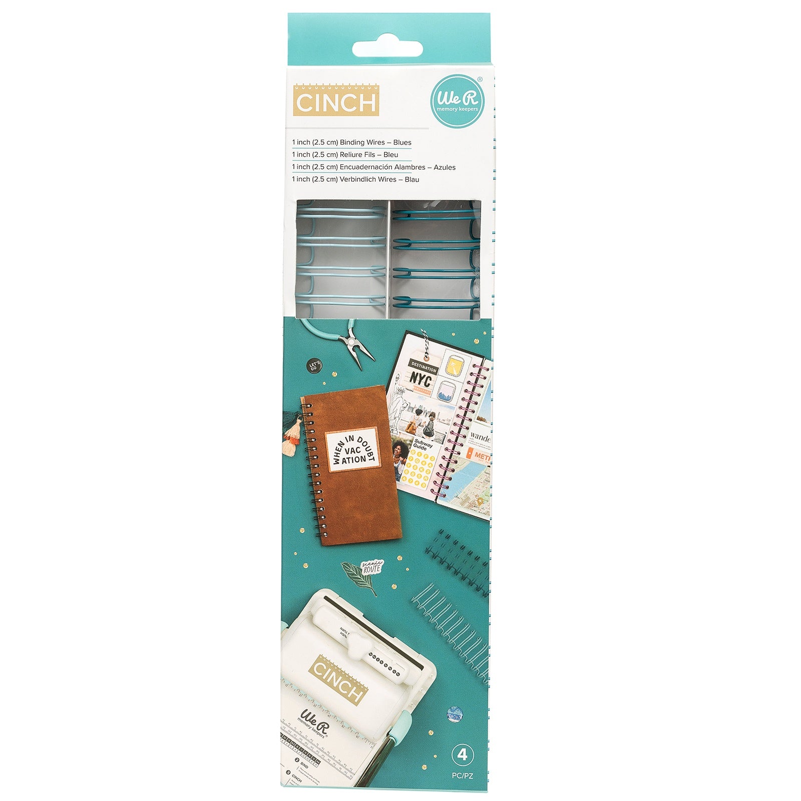 Cinch Wires 1" 4/Pkg-Blues
