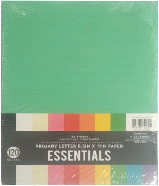 Colorbok Essentials 24lb Cardstock 8.5X11 120/Pkg-Bright