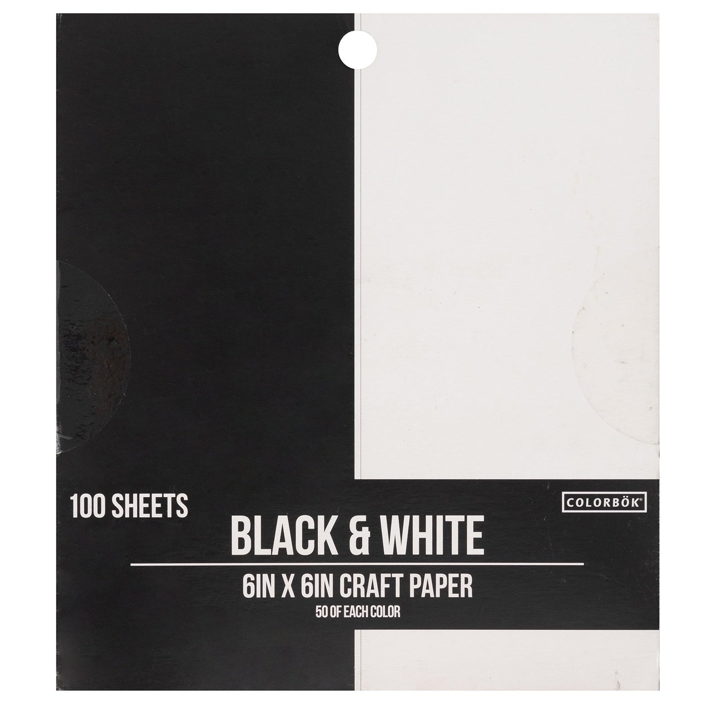 Colorbok Single-Sided 6x6" Cardstock - Black & White, 50 each / 100 sheets total