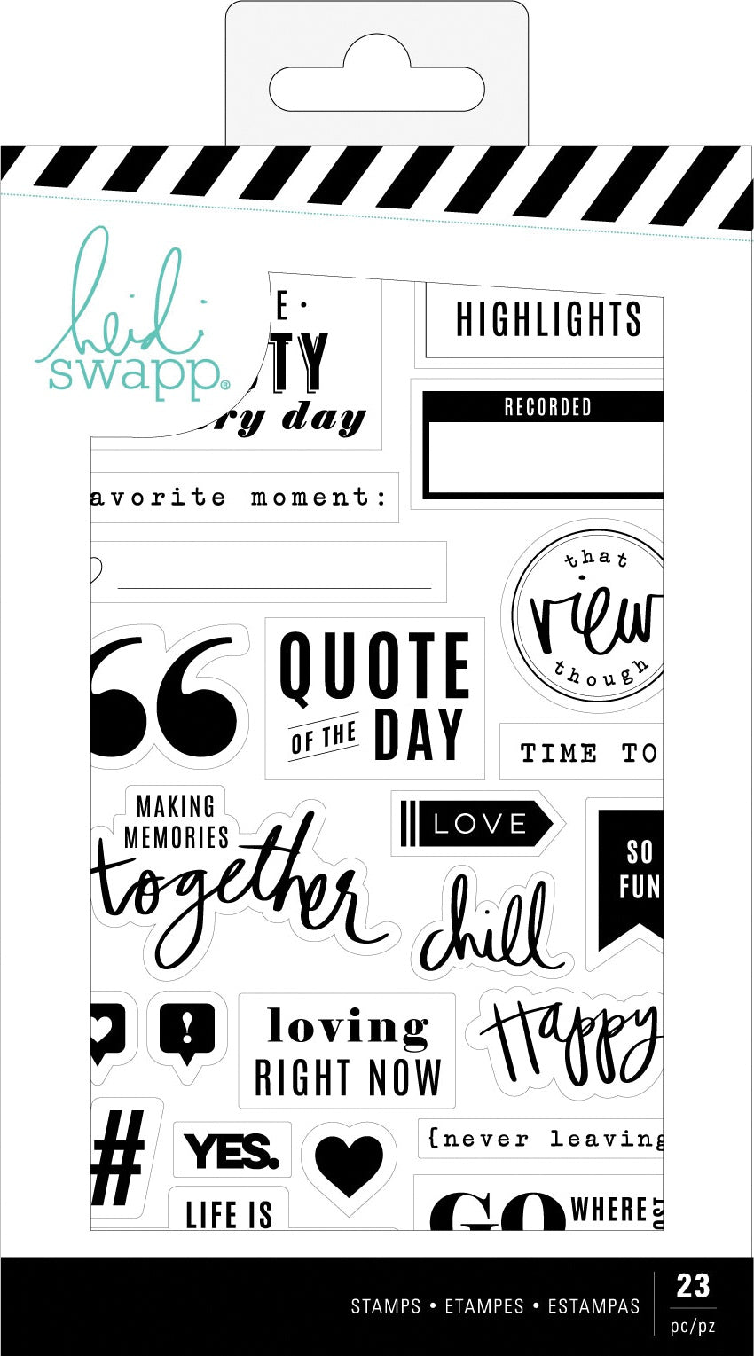Heidi Swapp Color Fresh Clear Stamps-Words & Icons