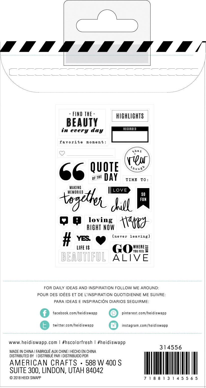 Heidi Swapp Color Fresh Clear Stamps-Words & Icons