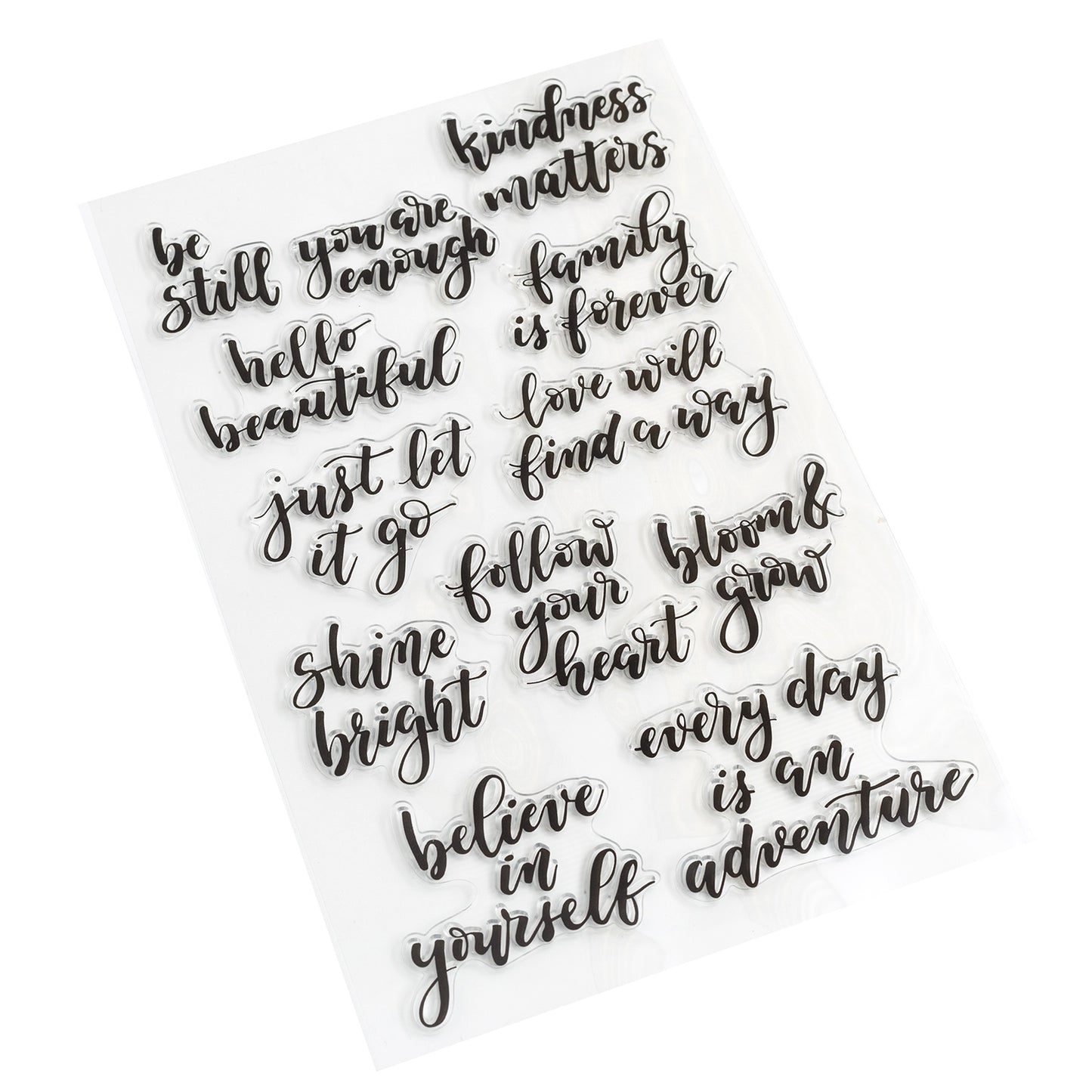 Kelly Creates Acrylic Traceable Stamps-Bouncy Inspirational Phrases