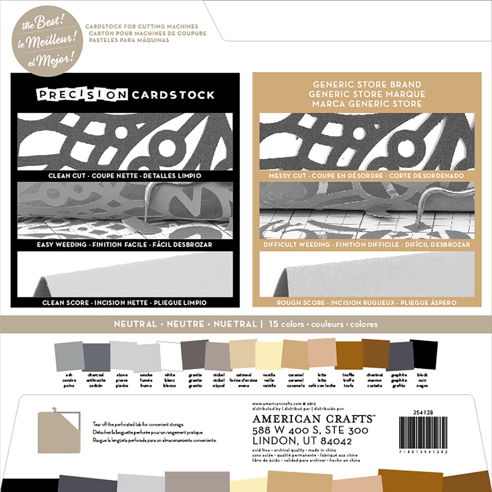 AC Precision Cardstock 12x12" Textured Neutral Cardstock Pack