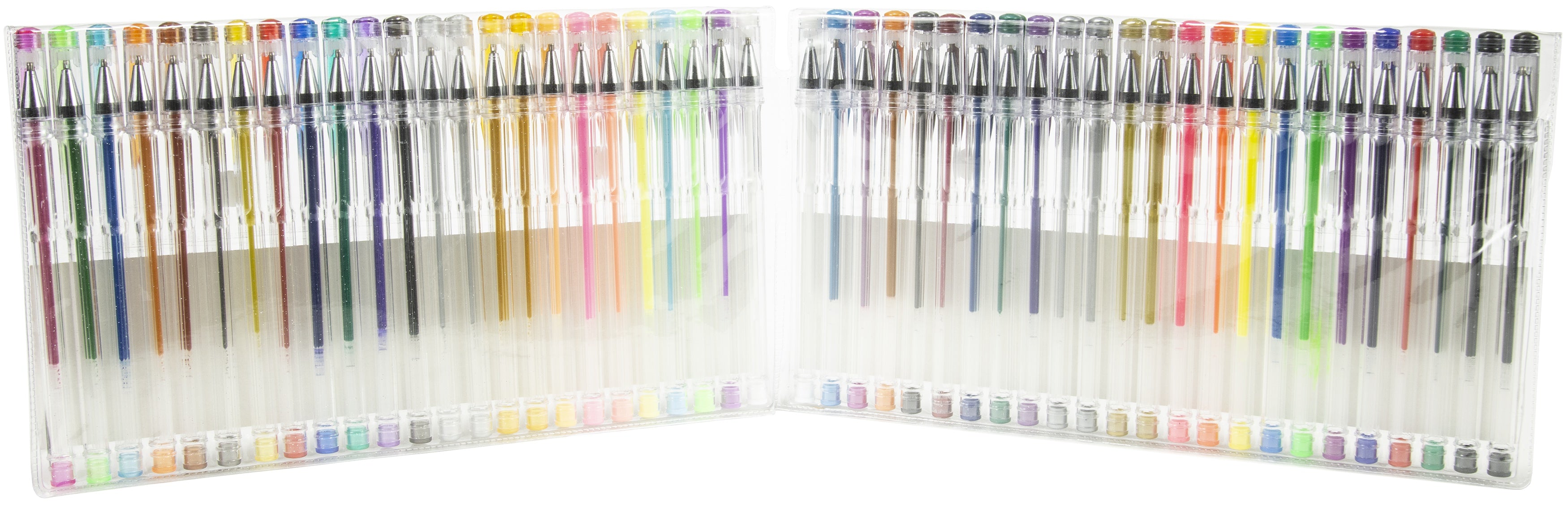 American Crafts Gel Pens Pouch 48/Pkg-Rainbow Striped