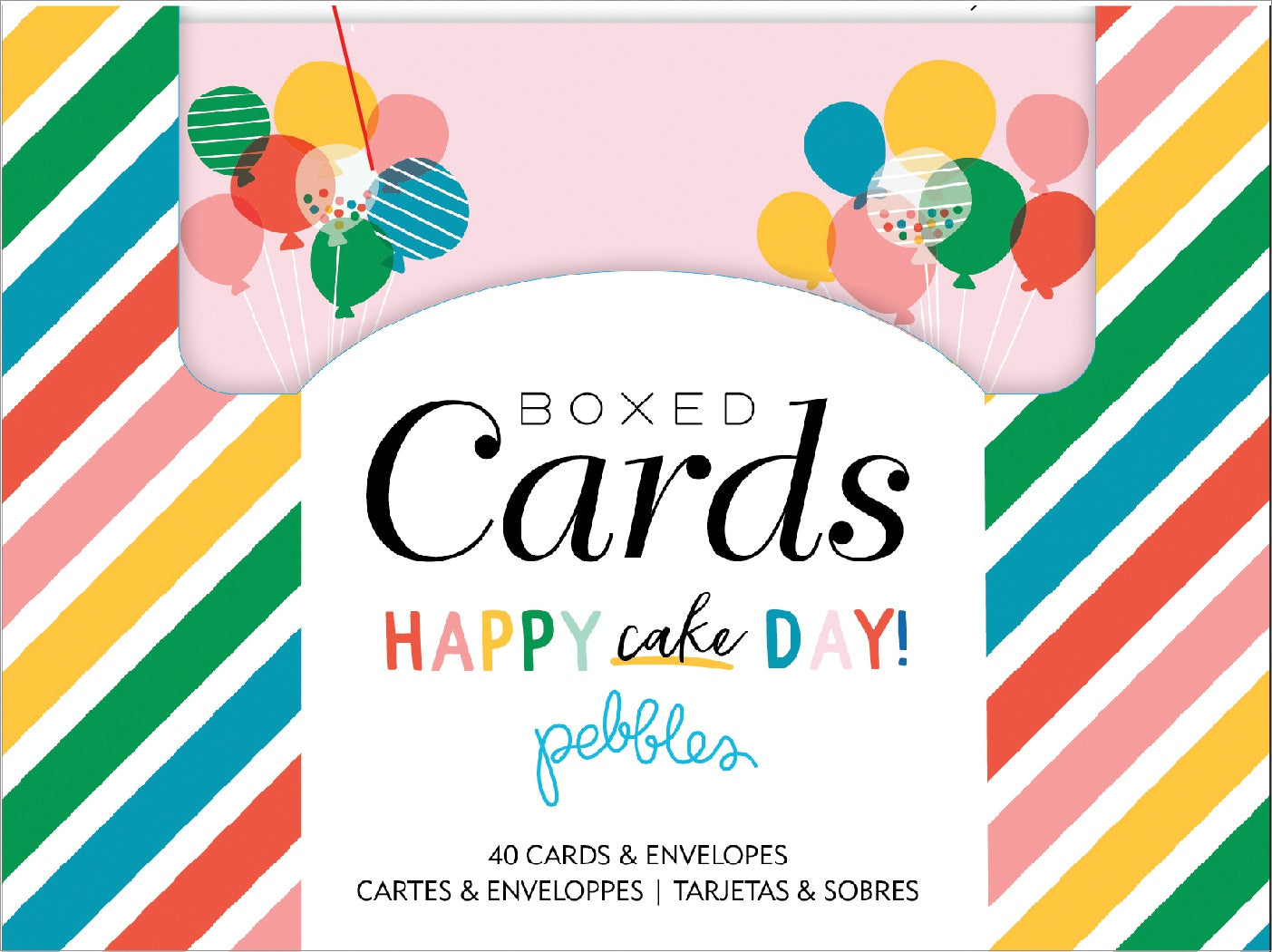 Pebbles A2 Cards W/Envelopes (4.375"X5.75") 40/Box-Happy Cake Day