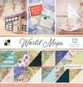 Load image into Gallery viewer, DCWV Double-Sided Cardstock Stack 12"X12" 36/Pkg-World Maps W/Foil Accents
