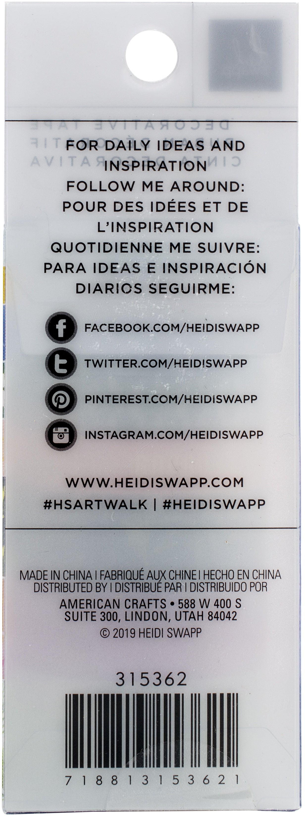 Heidi Swapp Art Walk Washi Tape Rolls 8/Pkg-6 Yards Each