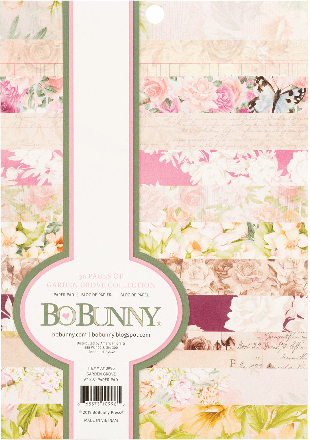 BoBunny Single-Sided Paper Pad 6"X8" 36/Pkg-Garden Grove, 12 Designs/3 Each