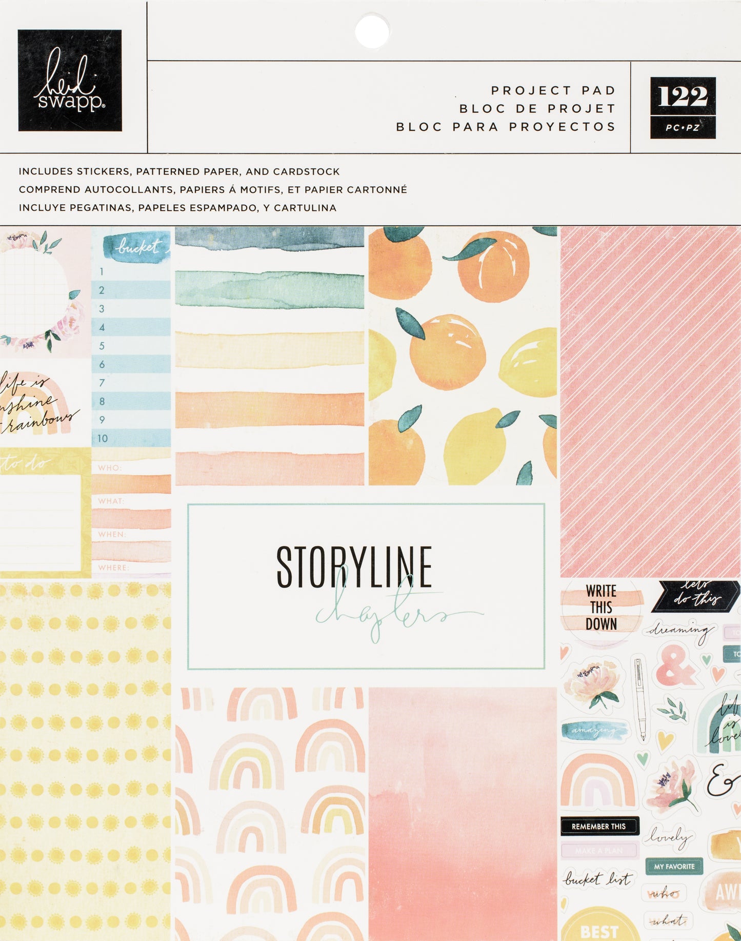 Heidi Swapp Storyline Chapters Project Pad 7.5"X9.5"-The Journaler, 93 Pieces